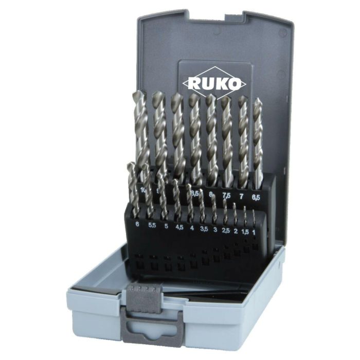 Set de brocas RUKO 9 mm 10 mm 6 mm 3 mm 7 mm 5 mm 4 mm 2 mm 8 mm 1,5 mm 2,5 mm 3,5 mm 4,5 mm 5,5 mm 1 mm 8,5 mm 4,25 mm 6,5 mm 7 1