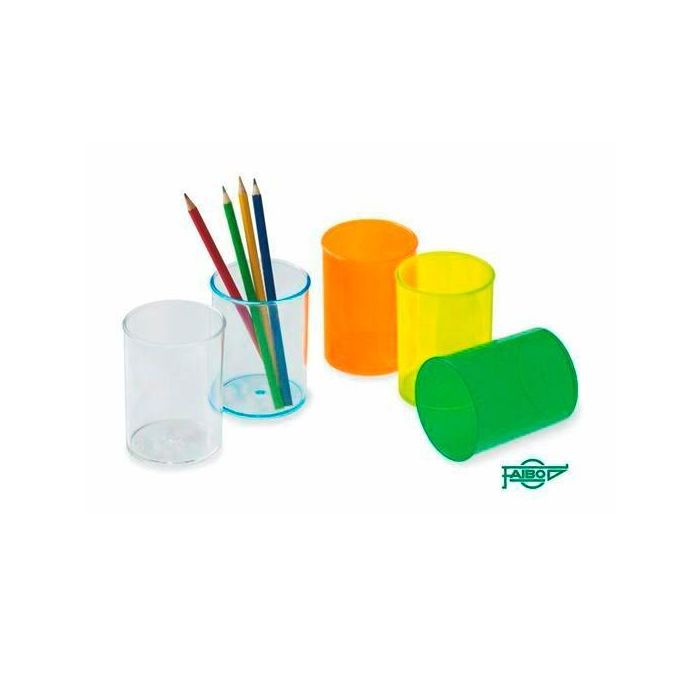 Faibo Cubilete Portalápices Plástico Fluorescente Amarillo Faibo Cubilete Portalápices Plástico Fluorescente Amarillo