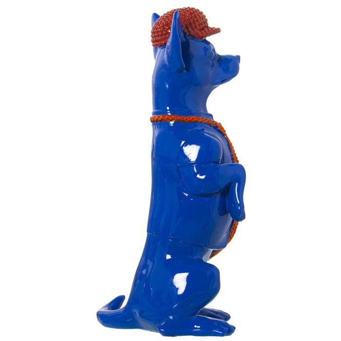 Figura Decorativa Alexandra House Living Azul Naranja Plástico Perro Corbata 13 x 16 x 30 cm 2