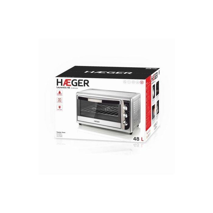 HORNO DE SOBREMESA HAEGER LAURENTIIS 48L - 2000W - FUNCIÓN DE CONVECCION - SELECTOR TEMPERATURA 100-230ºC - INCLUYE BANDEJA / PARRILLA / ASA 4 HORNO DE SOBREMESA HAEGER LAURENTIIS 48L - 2000W - FUNCIÓN DE CONVECCION - SELECTOR TEMPERATURA 100-230ºC - INCLUYE BANDEJA / PARRILLA / ASA 4