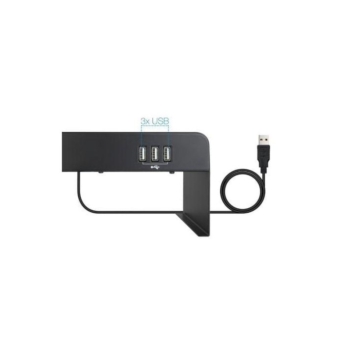TooQ TQMR0124 Soporte elevador para Monitor y Portátil con 3 puertos USB 2.0 hasta 20 kg Negro 3 TooQ TQMR0124 Soporte elevador para Monitor y Portátil con 3 puertos USB 2.0 hasta 20 kg Negro 3