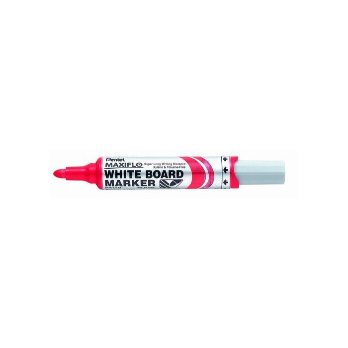 Marcador Pizarra Pentel Maxiflo Mwl5M Conico 2.5Mm. Rojo 12 unidades