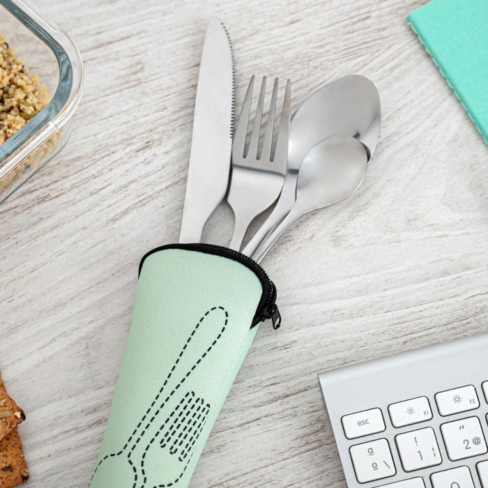 Quid Viba Set 4 Cubiertos Metal Decorado Acero 24,5x6x3 cm 2