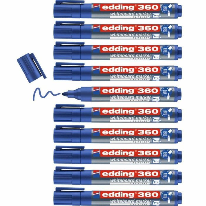 Rotulador para Pizarra Edding 360 Recargable Azul (10 Unidades) 1 Rotulador para Pizarra Edding 360 Recargable Azul (10 Unidades) 1