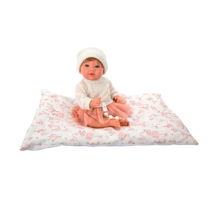 Muñecas Arias 98188 Muñeca Reborn 40cm Julia con Cojín, Chupete y Accesorios, Cuerpo de Vinyl Suave y Realista 3