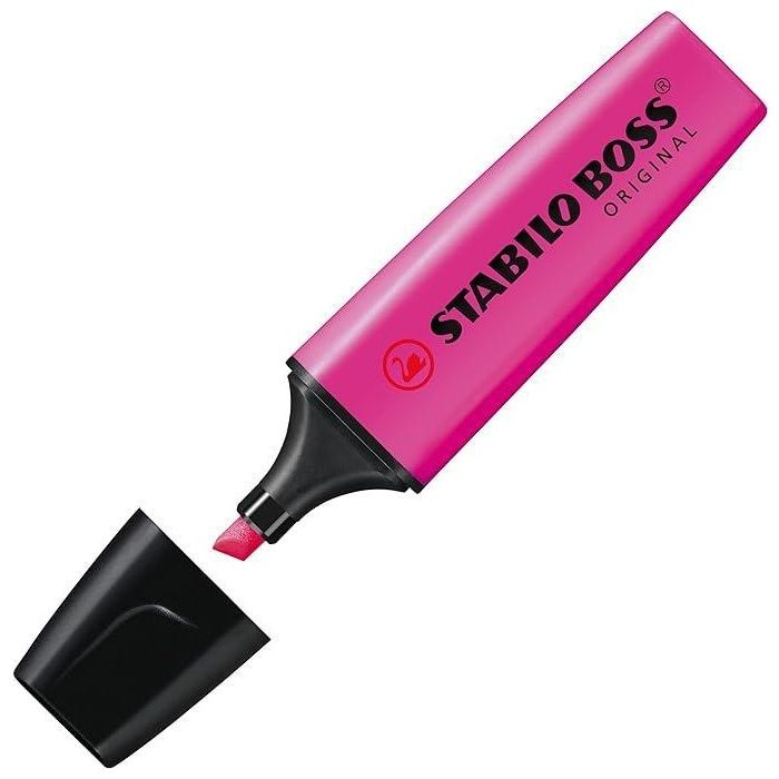 Stabilo Marcador Fluorescente Boss Original Violeta - Tecnología Antisecado, Tinta Base Agua (Pack 10 Unidades) (10 Unidades)