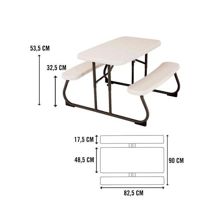 Mesa Infantil Lifetime Crema Plegable Pícnic 82,5 x 53,5 x 90 cm Acero Plástico 5