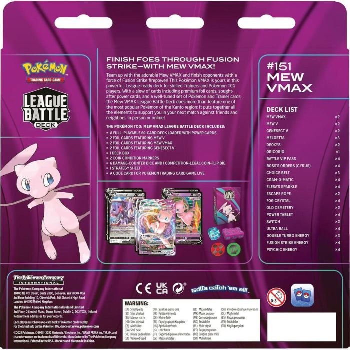 Baraja juego cartas coleccionables Mew VMax Pokemon ingles 1 Baraja juego cartas coleccionables Mew VMax Pokemon ingles 1