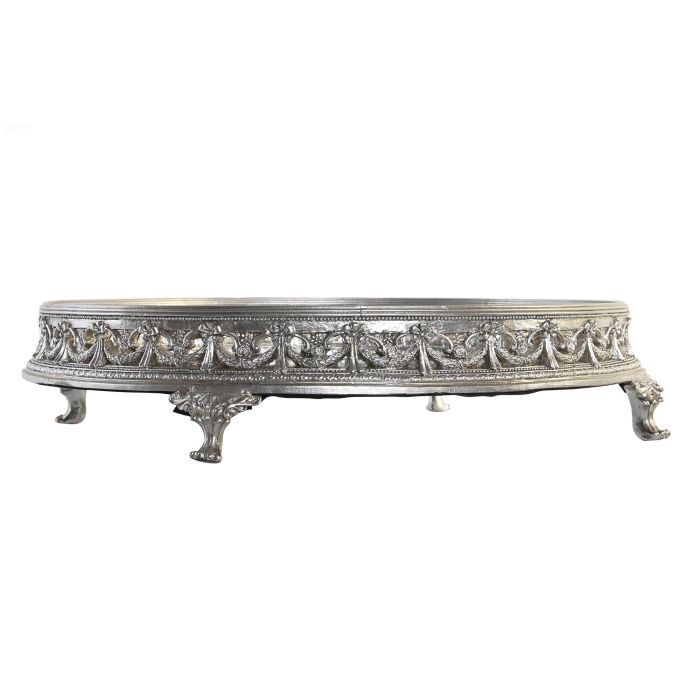 DKD Home Decor Bandeja Decorativa Neoclásica de Resina y Espejo, Colores Dorado y Plateado, Set de 2 Unidades, 38.5x38.5x8 cm 2