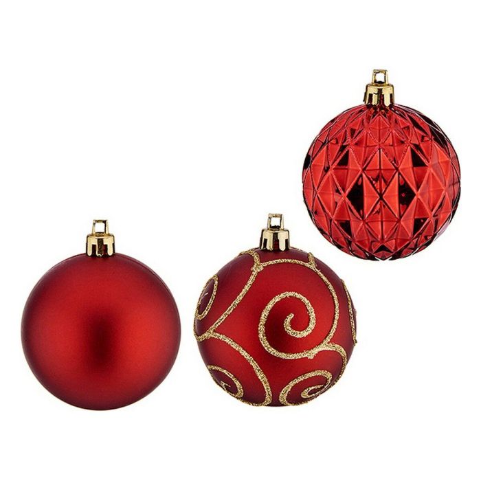 Bolas de Navidad PVC Ø 6 cm 6 Unidades Rojo Plástico