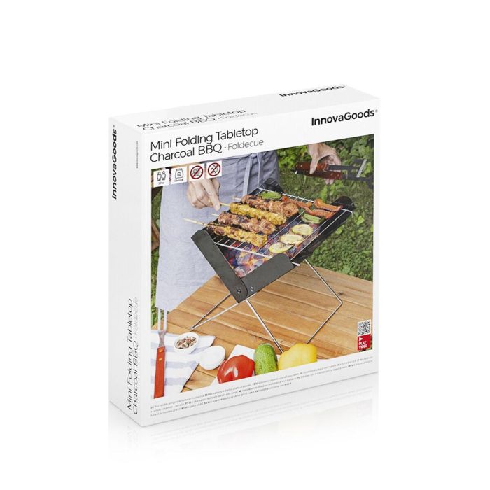 Mini Barbacoa Plegable Portátil para Carbón Foldecue InnovaGoods 1 Mini Barbacoa Plegable Portátil para Carbón Foldecue InnovaGoods 1