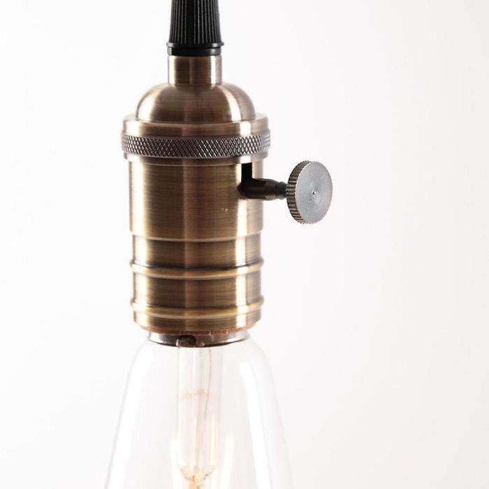 Lámpara Colgante Pendel E27 con Cable de Tela 0,75mm y 1000mm, Rosetón, Interruptor y Portalámparas de Metal SC-MPL006 2 Lámpara Colgante Pendel E27 con Cable de Tela 0,75mm y 1000mm, Rosetón, Interruptor y Portalámparas de Metal SC-MPL006 2