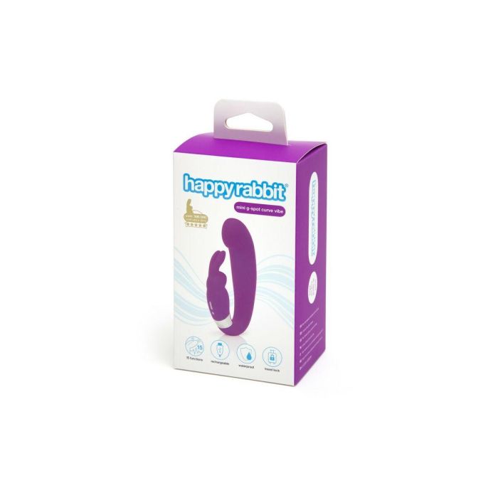 Vibrador conejito Happy Rabbit G-Spot Clitoral Curve Morado 30 x 40 cm 2