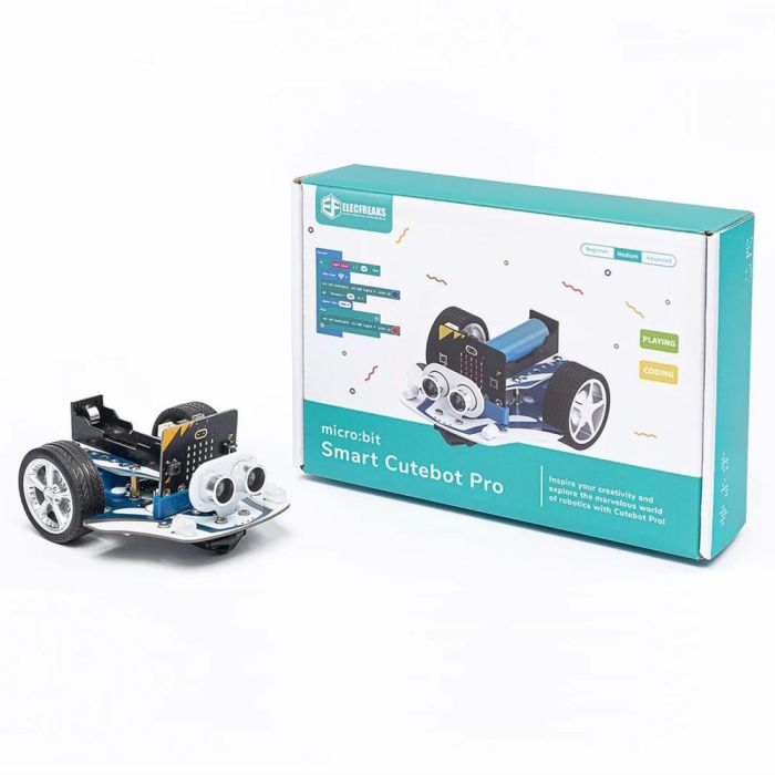 Microbit Robot Coche Smart Cutebot Pro - Programable con Micro:bit, MakeCode, Python, JavaScript - Incluye Sensores de Línea y Ultrasonidos 3