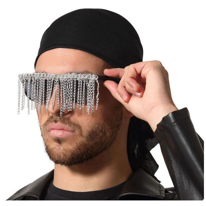 Gafas Carnaval Cadenas Plateado para Hombre Adulto - Accesorio para Disfraces y Fiestas 0 Gafas Carnaval Cadenas Plateado para Hombre Adulto - Accesorio para Disfraces y Fiestas 0