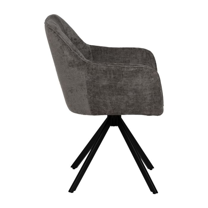 Silla Brazos Gris Oscuro Tejido-Metal 58 X 58 X 83 cm