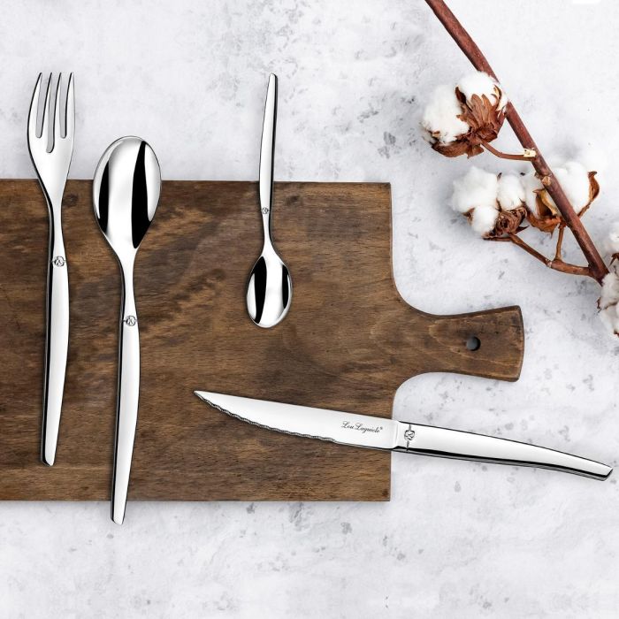 Lou Laguiole Cuchillos Steak Jet 18-0-2,5 mm Acero Inoxidable Caja 12 Unidades 1