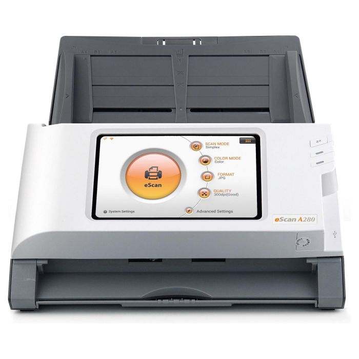 Plustek Escaner A280 Essential, Resolucion 600x600 DPI, Escaneado Duplex, Color, Velocidad 20 seg/pagina, ADF 4