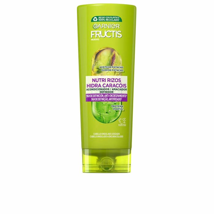 Garnier Fructis Nutri Rizos Acondicionador Antiencrespamiento y Definición de Rizos para Cabello Rizado, Fortalece 250 ml