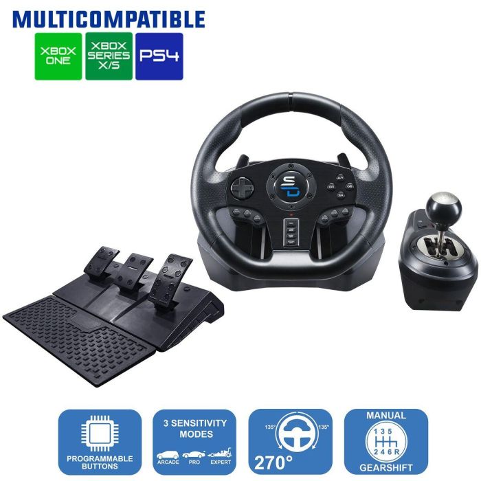 Subsonic GS850-X Volante de carreras con cambio manual y 3 pedales, levas para PS4 / Xbox 6