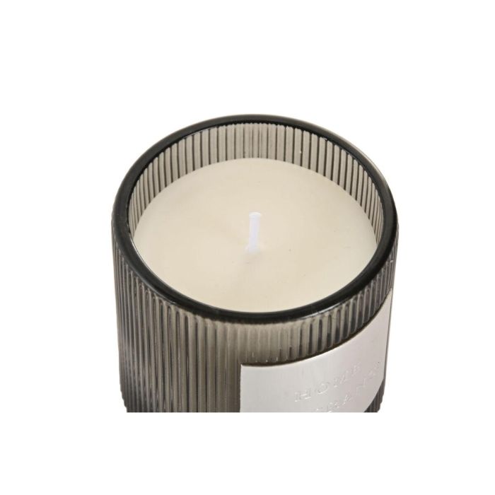 DKD Home Decor Vela Gris Oscuro 8 x 8 x 8 cm con Aroma Darjeeling de Cera y Cristal 1