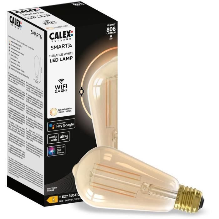 Bombillas conectadas de filamento LED Calex Edison ST64 ámbar E27 4 Bombillas conectadas de filamento LED Calex Edison ST64 ámbar E27 4