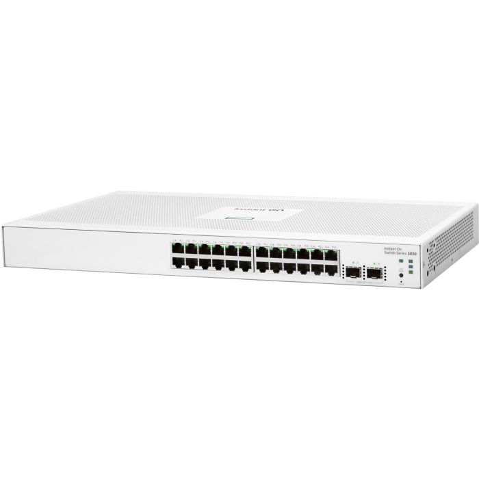HP Enterprise Aruba Instant On 1830 24G Switch Gestionado L2 Gigabit Ethernet (24 Puertos) + 2 SFP, PoE, Montaje en Rack 1U 1