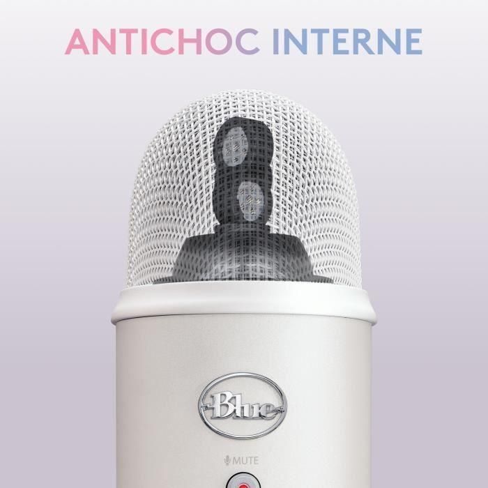 Micrófono USB - Blue Yeti Premium - para grabar, transmisión, juegos, podcasts en PC o Mac - Mist blanca blanca 4 Micrófono USB - Blue Yeti Premium - para grabar, transmisión, juegos, podcasts en PC o Mac - Mist blanca blanca 4