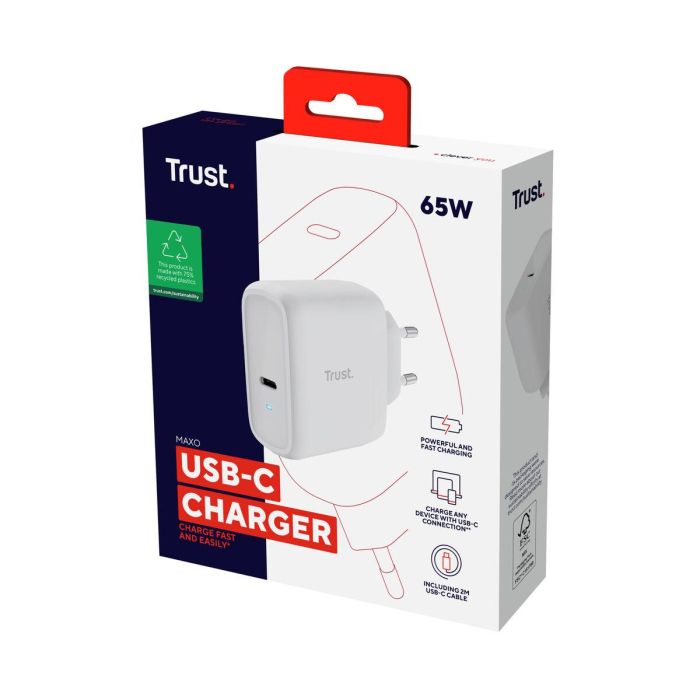 Trust 25139 Cargador de Pared USB-C 65W Maxo con Cable 2m PD 3.0 + PPS, Compacto, para Portátil, Móvil y Tablet, 75% Reciclado 11 Trust 25139 Cargador de Pared USB-C 65W Maxo con Cable 2m PD 3.0 + PPS, Compacto, para Portátil, Móvil y Tablet, 75% Reciclado 11