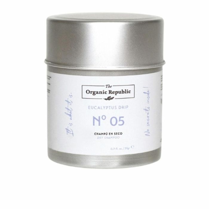 The Organic Republic Champú en Seco con Almidón de Maíz y Aceite de Arroz. Absorbe Grasa, revitaliza, todo tipo de cabello, vegano. 20 gr.