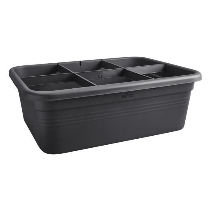 Elho ELH8711904529581 Jardinera Green Basics Jardín de Cultivo, Negro, Tamaño L, 76x57x27 cm, 100% reciclado para exterior 1