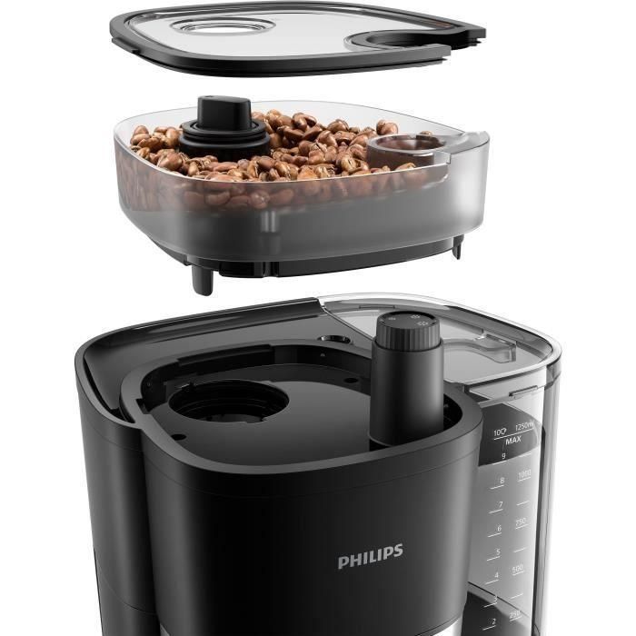 Cafetera de filtro con molinillo integrado - PHILIPS - HD7888/01 - Hasta 10 tazas - 1,25 L - Negra / Plata 3