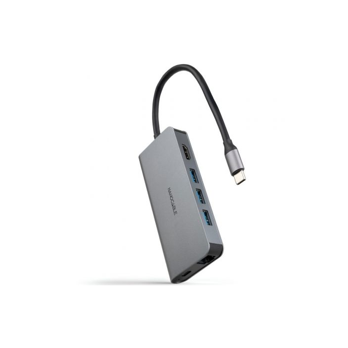 Nanocable 10.16.4609 Concentrador Docking Station USB-C 8 en 1: HDMI 4K 60Hz, 3x USB 3.0, RJ45 Gigabit, Lector SD/TF, USB-C PD 100W, Aluminio Gris Nanocable 10.16.4609 Concentrador Docking Station USB-C 8 en 1: HDMI 4K 60Hz, 3x USB 3.0, RJ45 Gigabit, Lector SD/TF, USB-C PD 100W, Aluminio Gris
