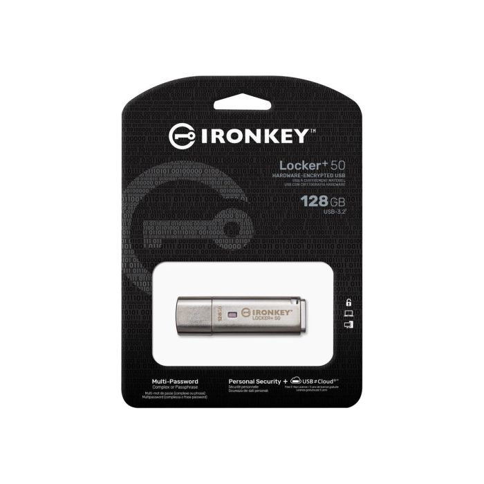 Memoria USB Kingston IKLP50 Gris 128 GB 1 Memoria USB Kingston IKLP50 Gris 128 GB 1