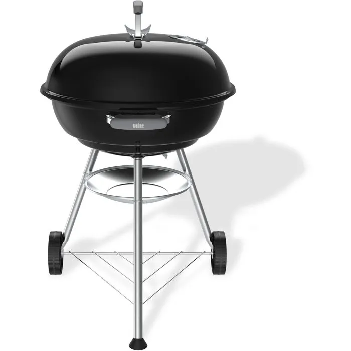 Weber Compact Kettle Barbacoa de Carbón - Negro - 57 cm, Acero Esmaltado, Ventilación, para 9 Cubiertos