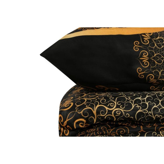 Juego de Cama 220x240 cm con 2 Fundas de Almohada 60x60 cm 100% Algodón Reforzado Negro ASI8681875567564 1