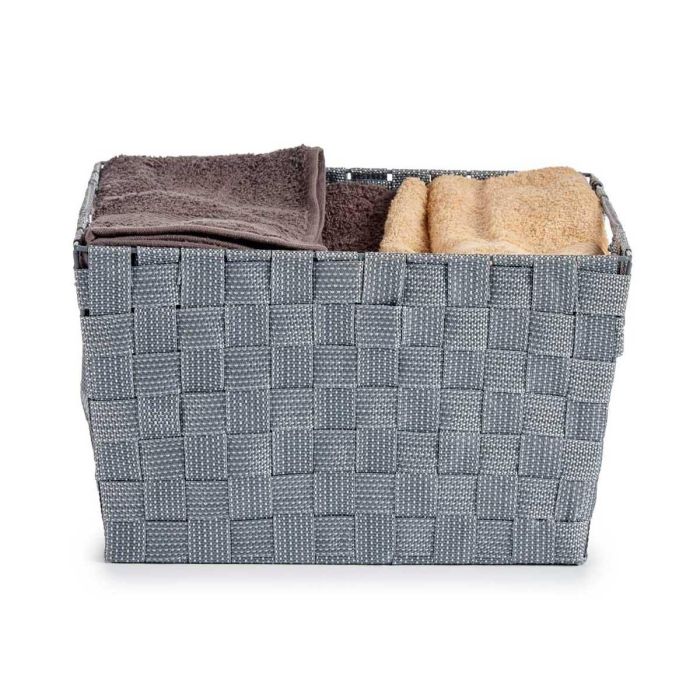 Cesta Tela Conica Rect Asas Grande Gris Kipit 25X20CM (12 Unidades) 4 Cesta Tela Conica Rect Asas Grande Gris Kipit 25X20CM (12 Unidades) 4
