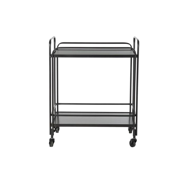 DKD Home Decor Camarera Loft de Metal y Cristal Negra 40.5 cm Largo x 75.5 cm Alto x 60.5 cm Ancho 4