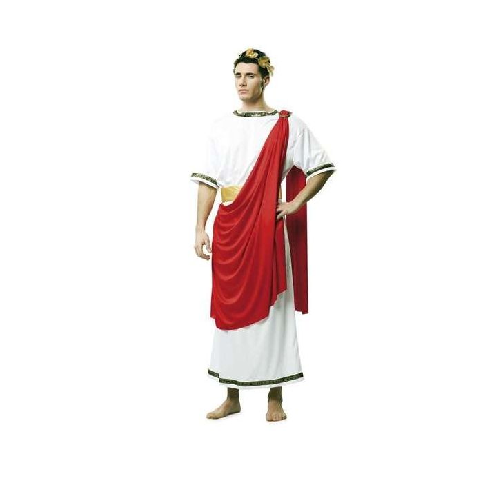 Disfraz cesar túnica con manto, cinturón y tocado talla XXXL 1 Disfraz cesar túnica con manto, cinturón y tocado talla XXXL 1
