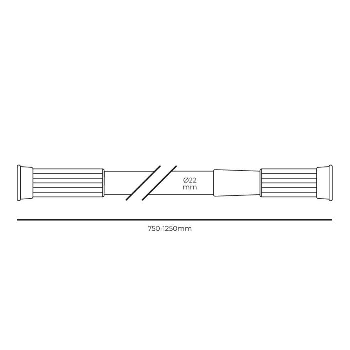 Edm Barra de Cortina Blanca Extensible 75 x 125 cm Recta de Aluminio 2