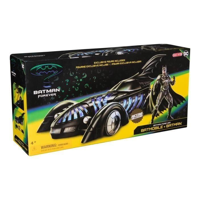PACK MAESTRO SPIN BATIMÓVIL + FIGURA BATMAN FOREVER Colección Retro DC 4 PACK MAESTRO SPIN BATIMÓVIL + FIGURA BATMAN FOREVER Colección Retro DC 4