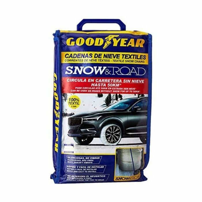 Snow & Road Cs10 Nuevo Cs5 GOD8021 Cadenas Nieve Textiles Talla XL 2 Unidades Uso Carretera Sin Nieve hasta 50km/h Fácil Instalación