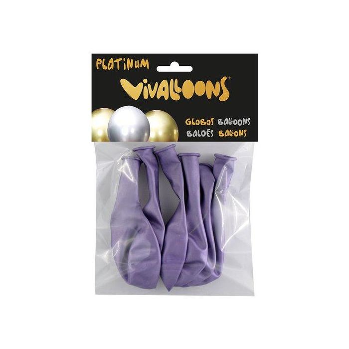 Blanca Globos 100% latex biodegradable lila blister de 6 unidades