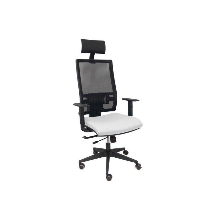 Silla Piqueras Y Crespo Horna Brazos Regulables Cabecero Incluido Mecanismo Traslack Apoyo Lumbar Respaldo Malla Transpirable Y Asiento Tapizado Bali Blanco