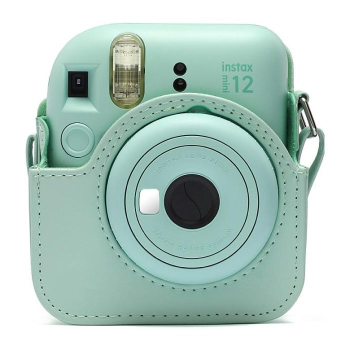 FUJIFILM Instax Mini 12 Carcasa Compacta 4177082, con Tirante, Color Verde Menta 1
