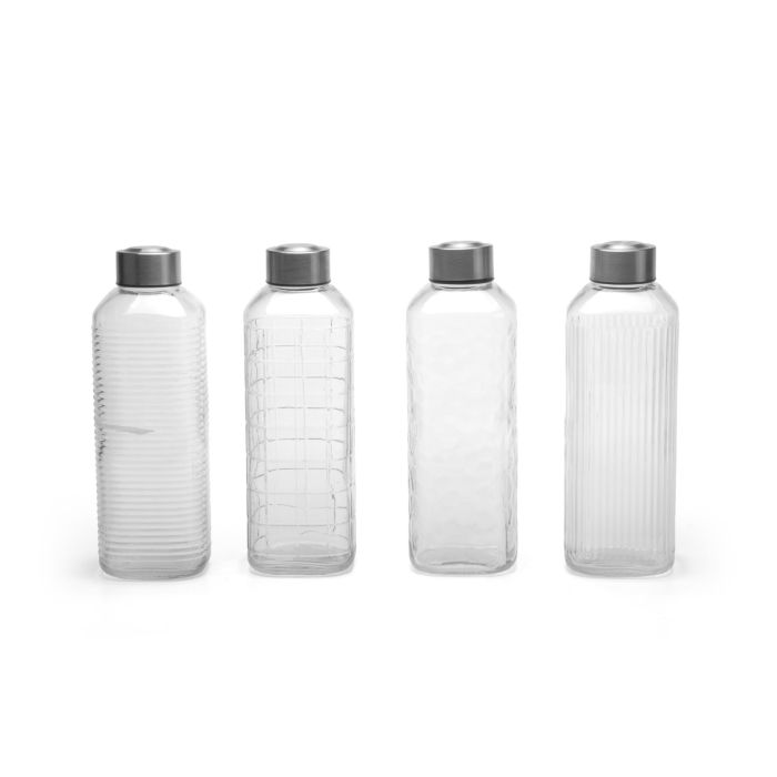 Inde Botella de Vidrio Transparente 750 ml con Tapa de Acero La Mediterránea 7.7 x 7.7 x 21 cm 1