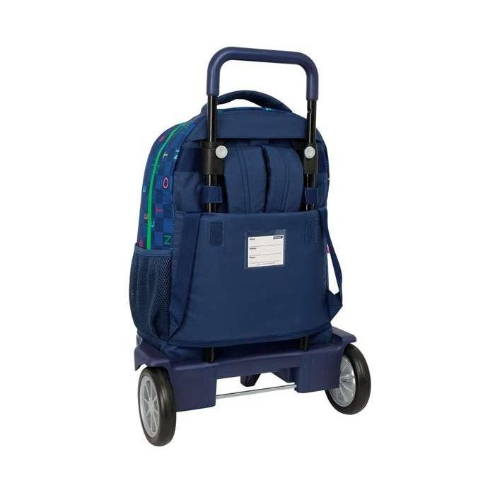 Mochila Escolar Benetton Damero Azul marino 33 x 45 x 22 cm 1