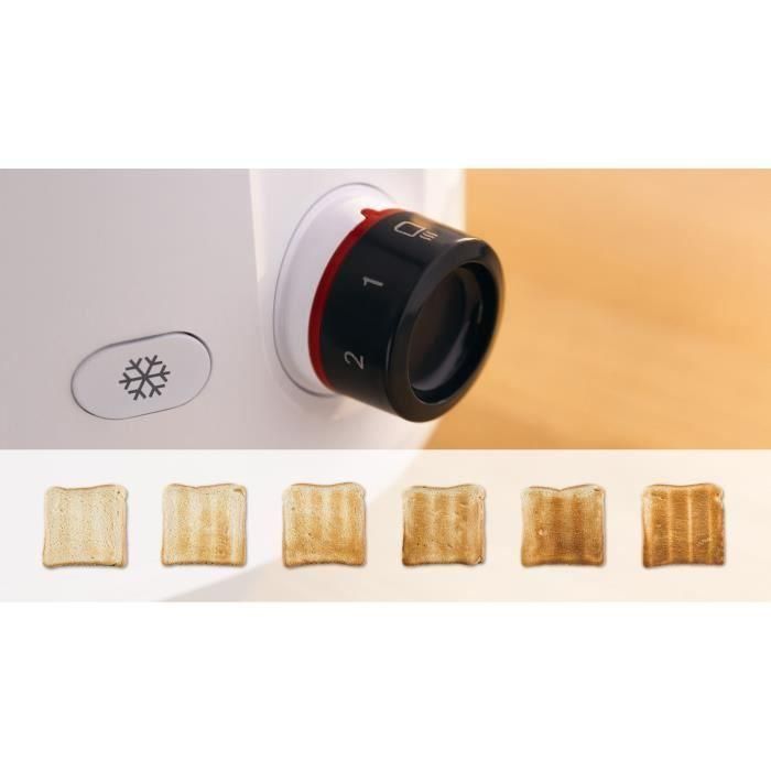 Tostadora - BOSCH - TAT2M121 MyMoment - Blanca - 2 rebanadas - centrado automático del pan - funciones de descongelación y recalentamiento 5 Tostadora - BOSCH - TAT2M121 MyMoment - Blanca - 2 rebanadas - centrado automático del pan - funciones de descongelación y recalentamiento 5