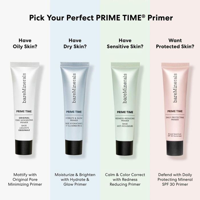 bareMinerals PRIME TIME Prebase Maquillaje Minimizadora de Poros, Matificante, Larga Duración, Vegana para Piel Mixta/Grasa 30 ml 3 bareMinerals PRIME TIME Prebase Maquillaje Minimizadora de Poros, Matificante, Larga Duración, Vegana para Piel Mixta/Grasa 30 ml 3