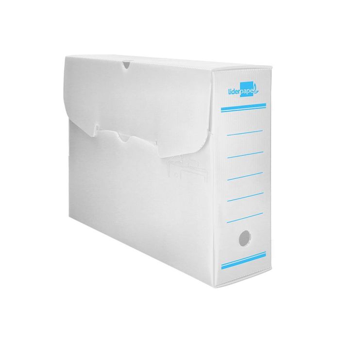 Caja Archivo Definitivo Plastico Liderpapel Lomo 100 mm Blanco 360x100x260 mm 5 unidades 2